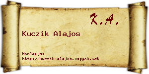 Kuczik Alajos névjegykártya